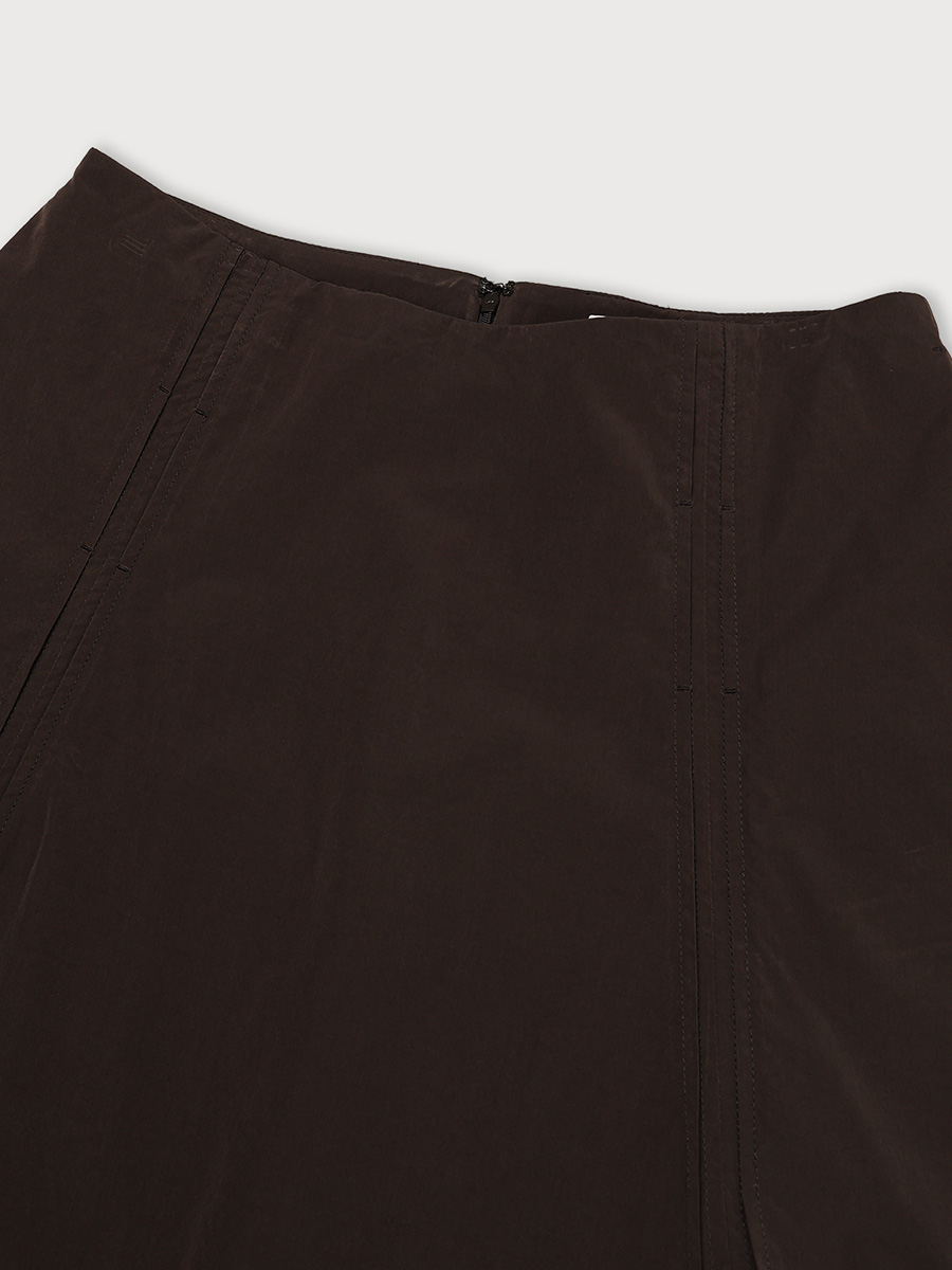 LAYERED PANEL SKIRT_DEEP BROWN | ETHOS | HANA(ハナ) #3