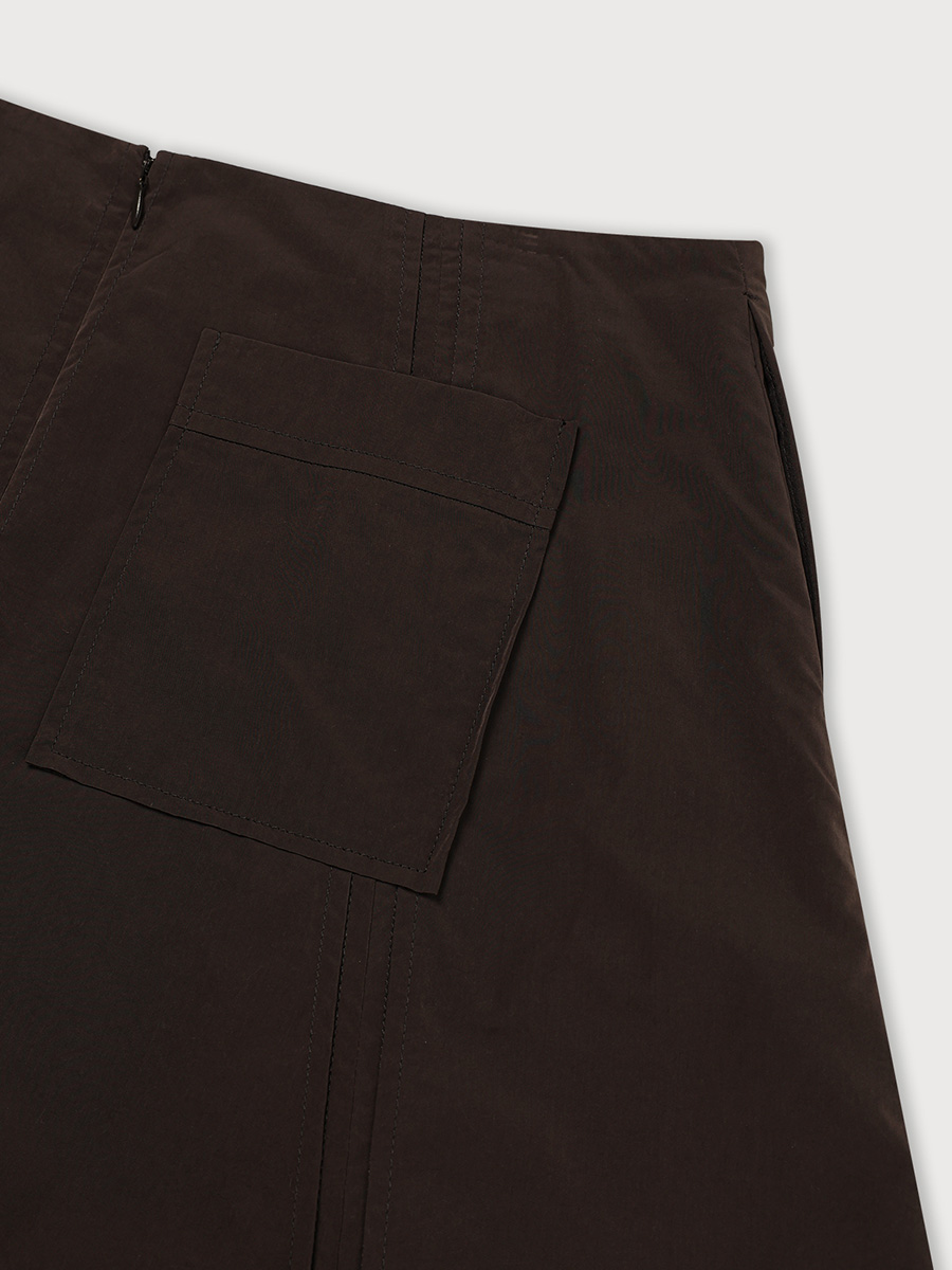 LAYERED PANEL SKIRT_DEEP BROWN | ETHOS | HANA(ハナ) #4