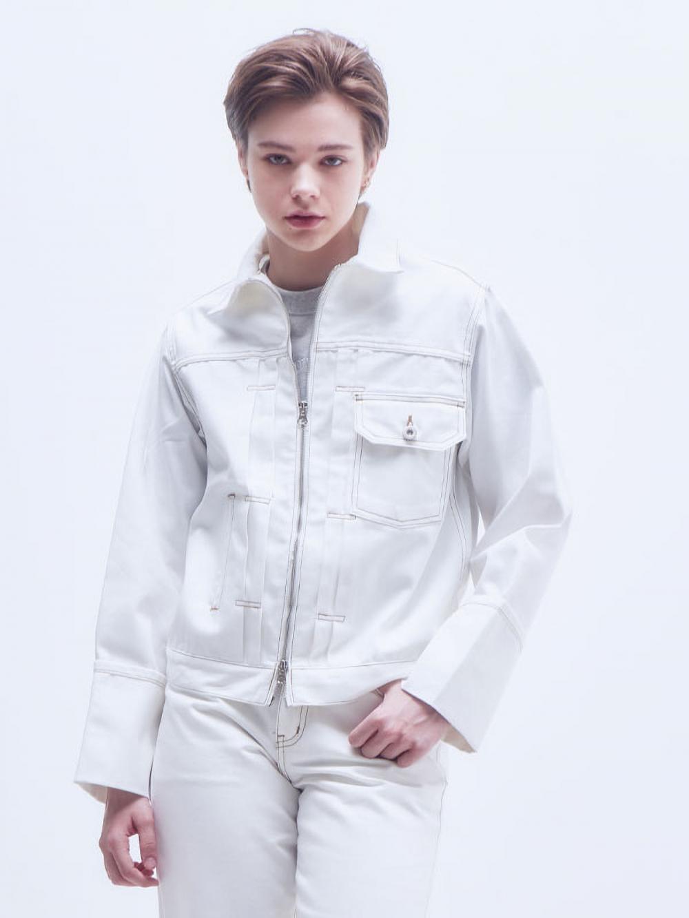 ノンフェードロールアップデニムジャケット ホワイト | MOTH | HANA(ハナ) #2