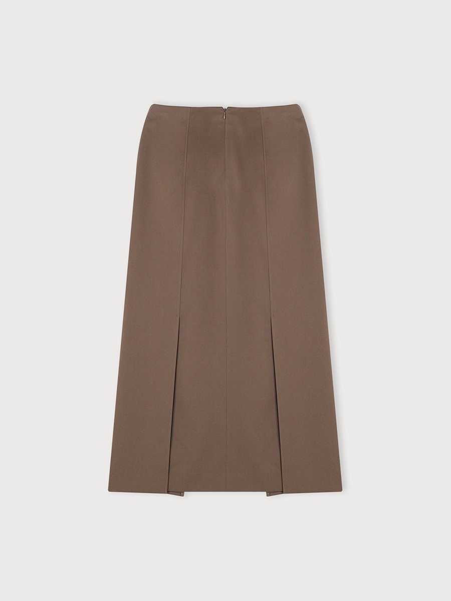 2-BUTTON H LINE SKIRT_ASH BROWN | ETHOS | HANA(ハナ) #2
