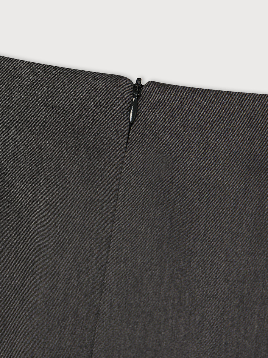 2-BUTTON H LINE SKIRT_GREY | ETHOS | HANA(ハナ) #6