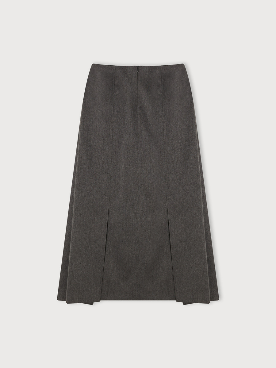 2-BUTTON H LINE SKIRT_GREY | ETHOS | HANA(ハナ) #2