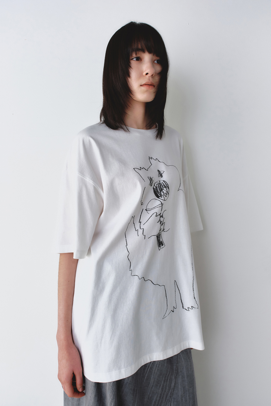 シンギングキャット オーバーサイズTシャツ ホワイト | INSILENCE | HANA(ハナ) #6