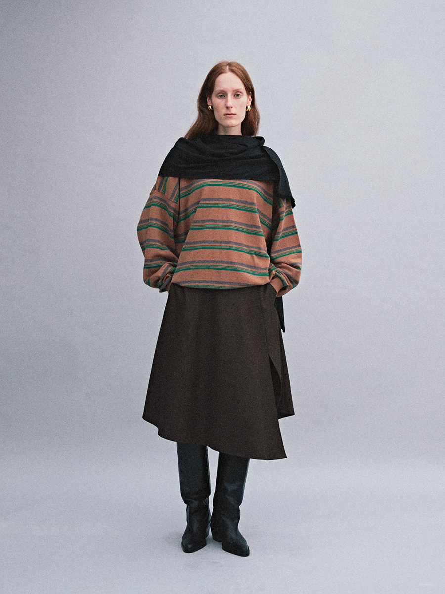 UNBAL FLARE SKIRT_BROWN | ETHOS | HANA(ハナ) #8