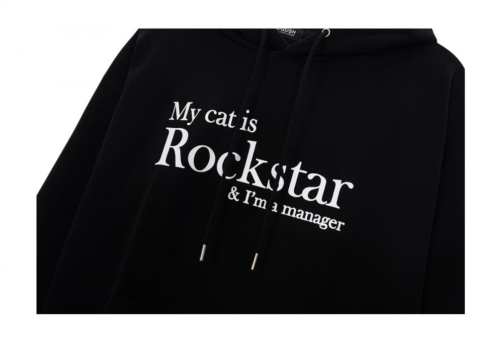 My cat is Rockstar パーカー (ブラック/ホワイト) | JOEGUSH | HANA(ハナ) #7