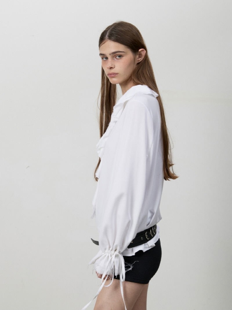 シャーリングフリンジブラウス（ホワイト） | THREE TO EIGHTY | HANA(ハナ) #11