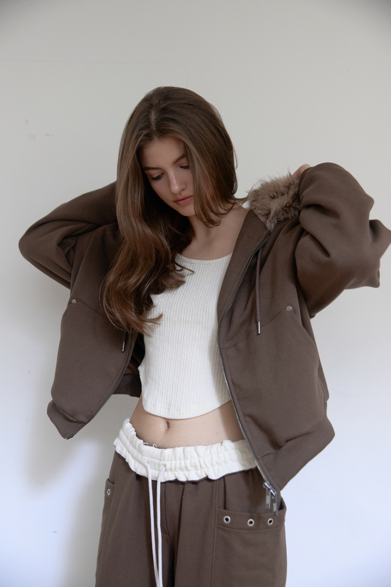 テディファーフード ジップアップ (ブラウン) | ASURA | HANA(ハナ) #11