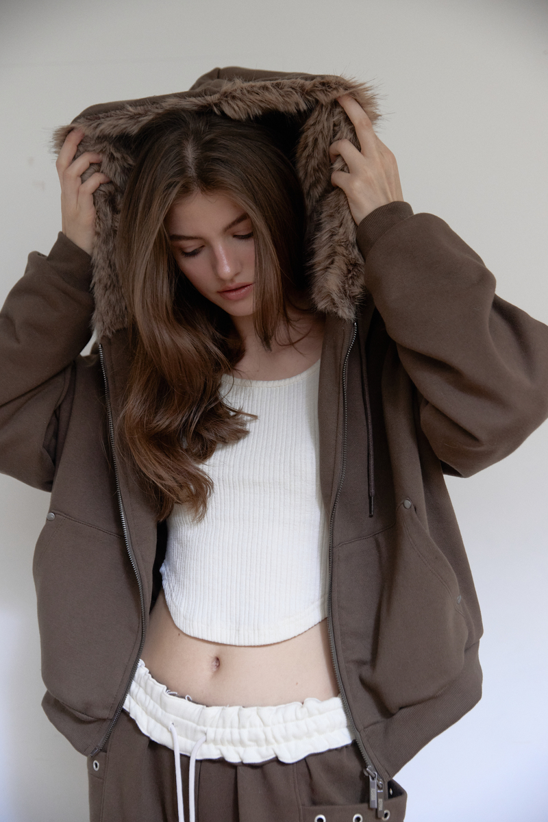 テディファーフード ジップアップ (ブラウン) | ASURA | HANA(ハナ) #12