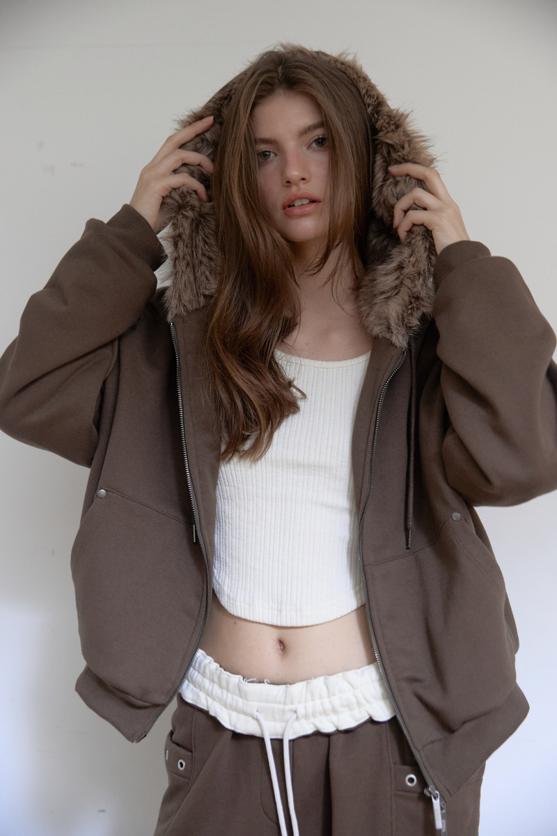 テディファーフード ジップアップ (ブラウン) | ASURA | HANA(ハナ) #13