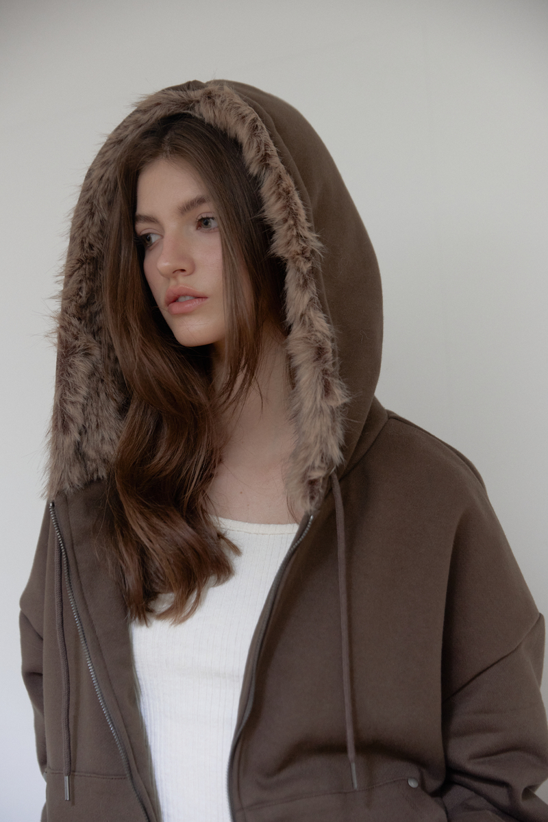 テディファーフード ジップアップ (ブラウン) | ASURA | HANA(ハナ) #14