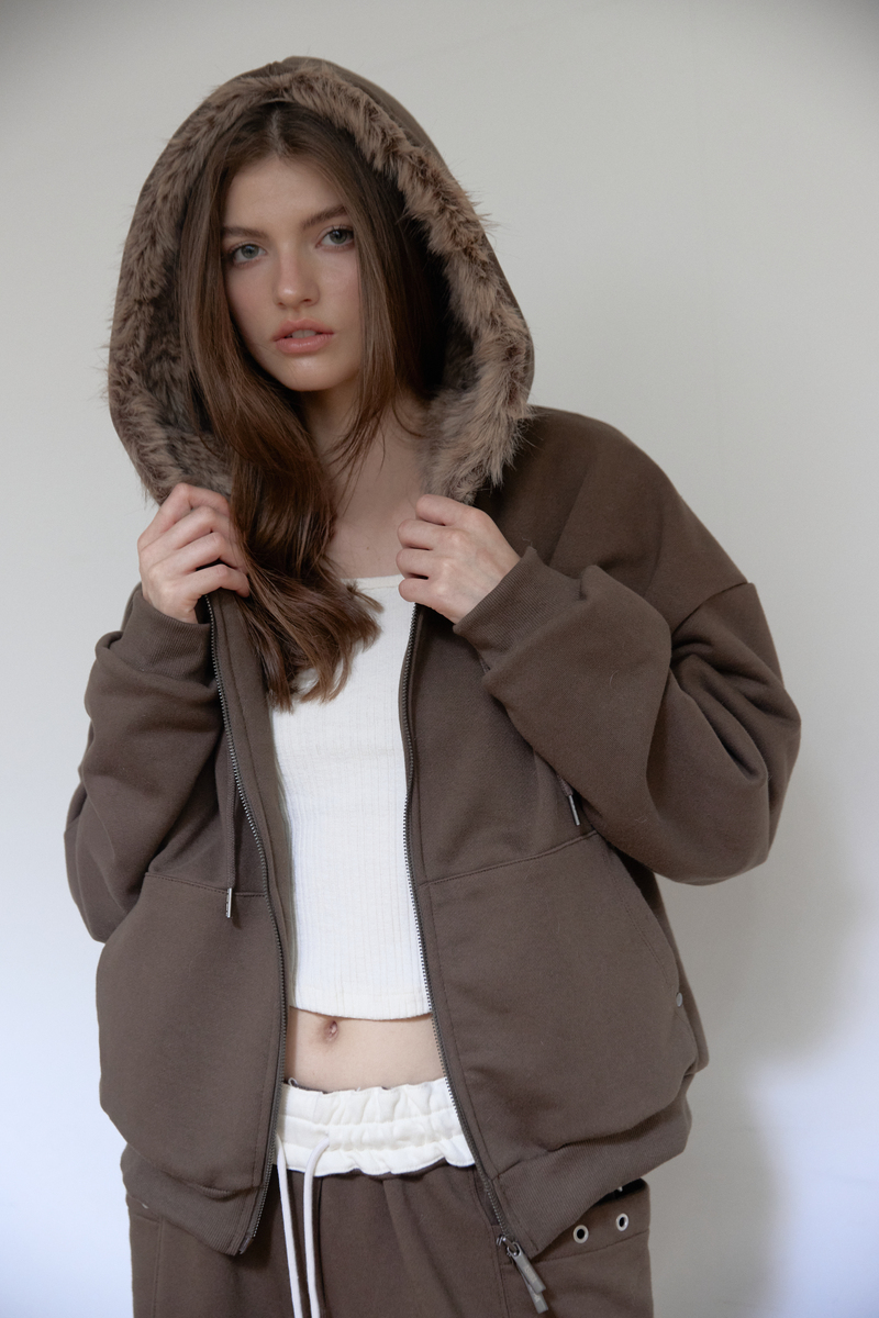 テディファーフード ジップアップ (ブラウン) | ASURA | HANA(ハナ) #15