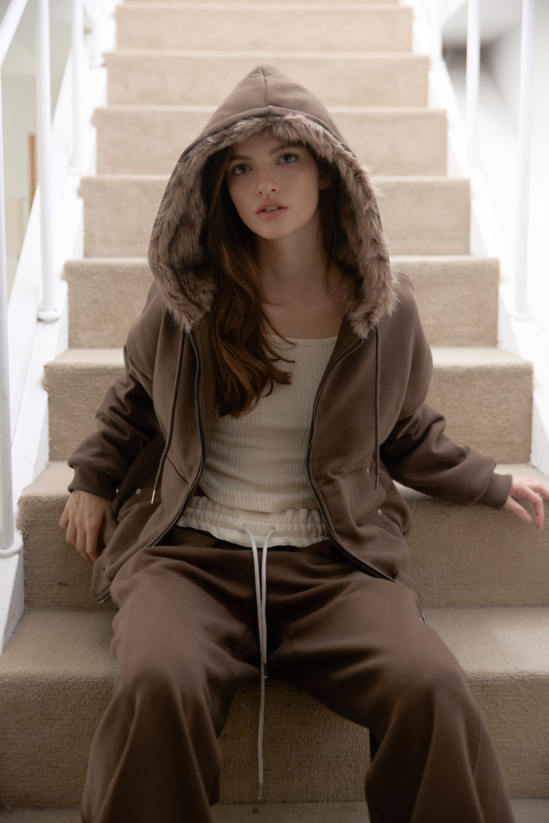 テディファーフード ジップアップ (ブラウン) | ASURA | HANA(ハナ) #17