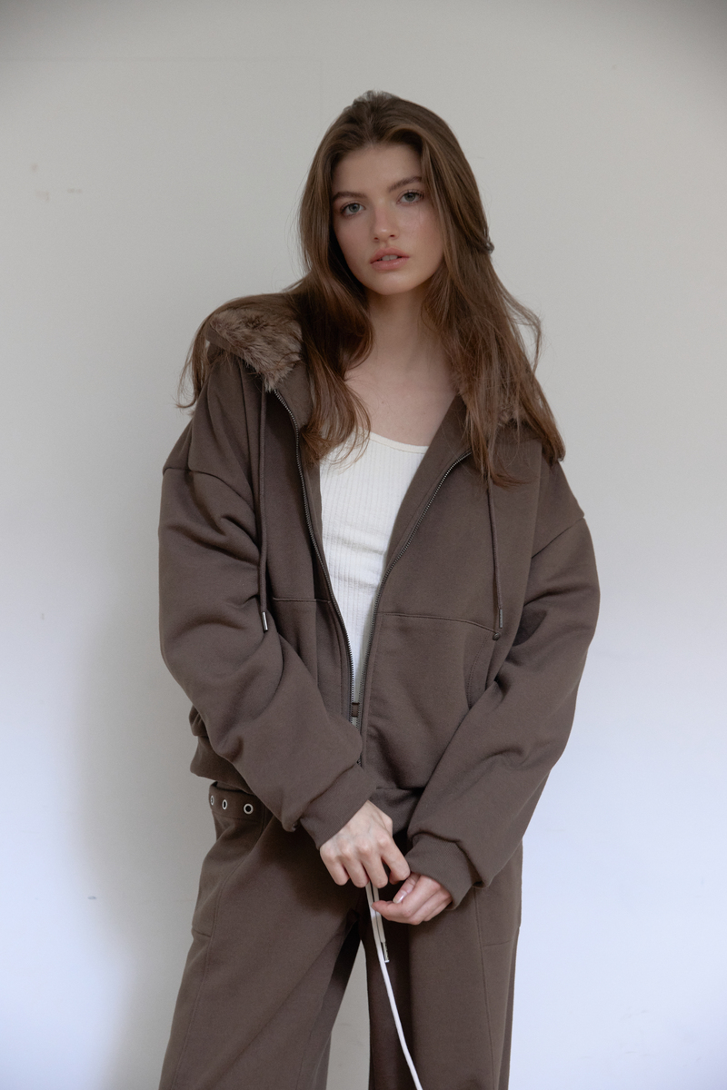 テディファーフード ジップアップ (ブラウン) | ASURA | HANA(ハナ) #8