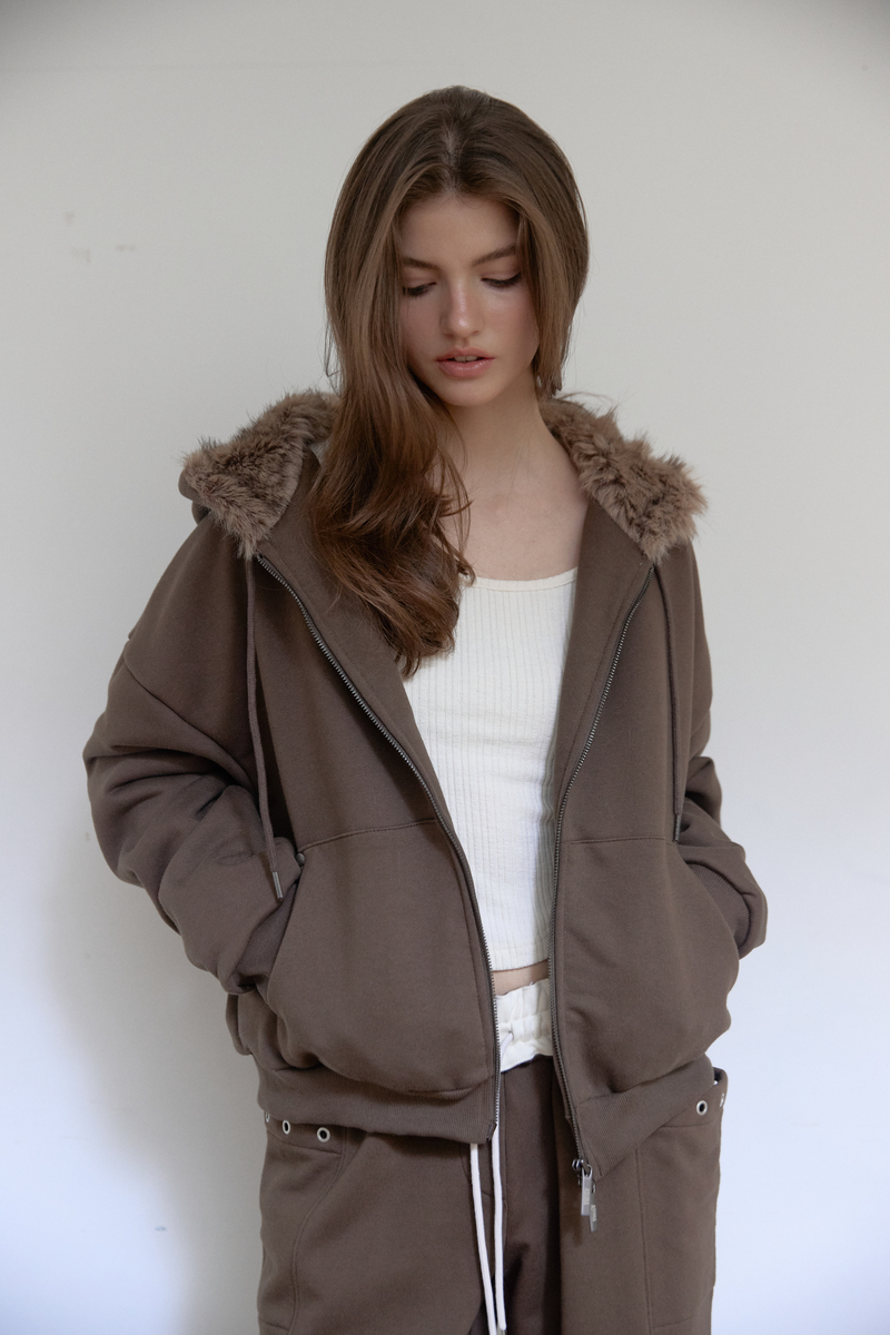 テディファーフード ジップアップ (ブラウン) | ASURA | HANA(ハナ) #10