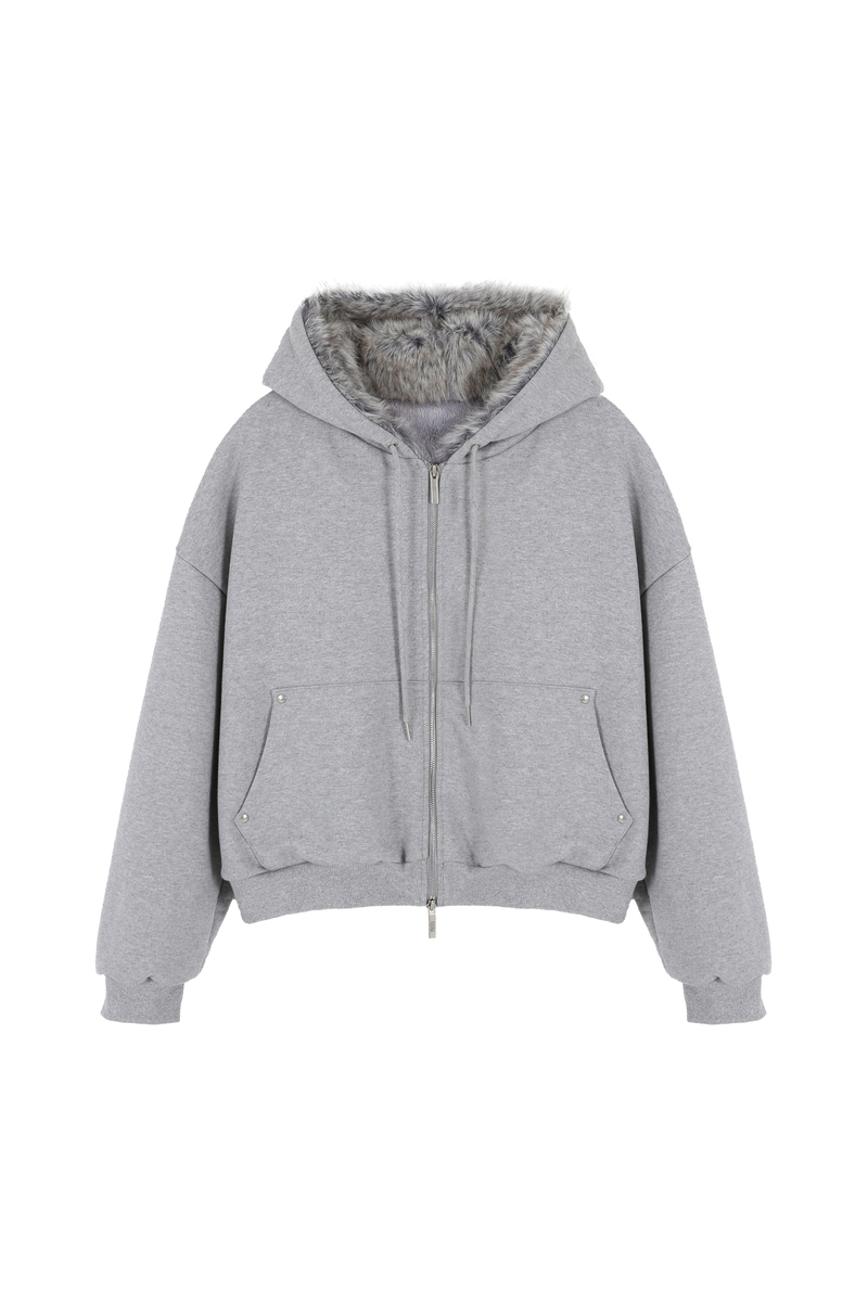 テディファーフード ジップアップ (メランジグレー) | ASURA | HANA(ハナ) #14