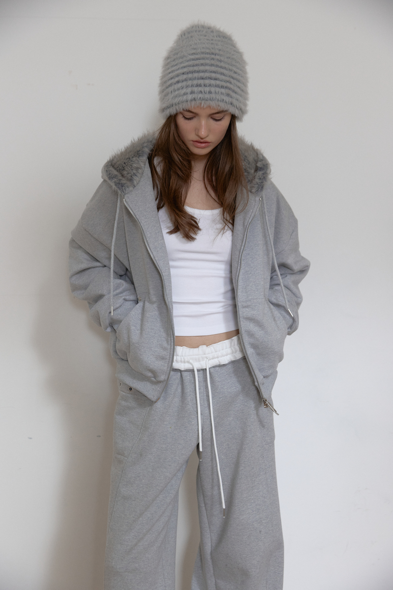 テディファーフード ジップアップ (メランジグレー) | ASURA | HANA(ハナ) #10