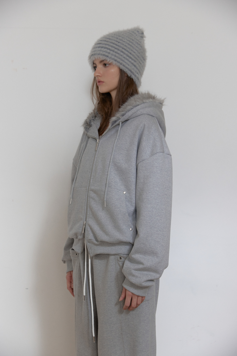 テディファーフード ジップアップ (メランジグレー) | ASURA | HANA(ハナ) #3