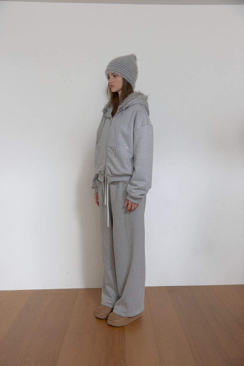 テディファーフード ジップアップ (メランジグレー) | ASURA | HANA(ハナ) #4