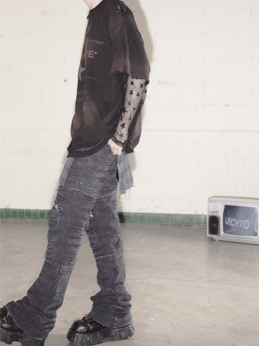 ディストレスト クラック ローライズパンツ_[ブラック] | LECYTO | HANA(ハナ) #5