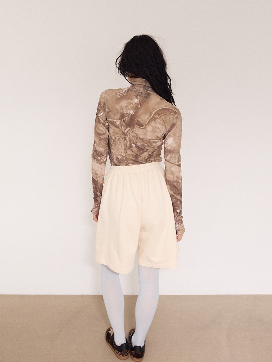 フィットジッパー  ハイネック ロングTシャツ_ライトベージュ | XOXOGOODBOY | HANA(ハナ) #5