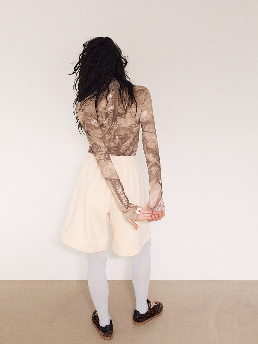 フィットジッパー  ハイネック ロングTシャツ_ライトベージュ | XOXOGOODBOY | HANA(ハナ) #8