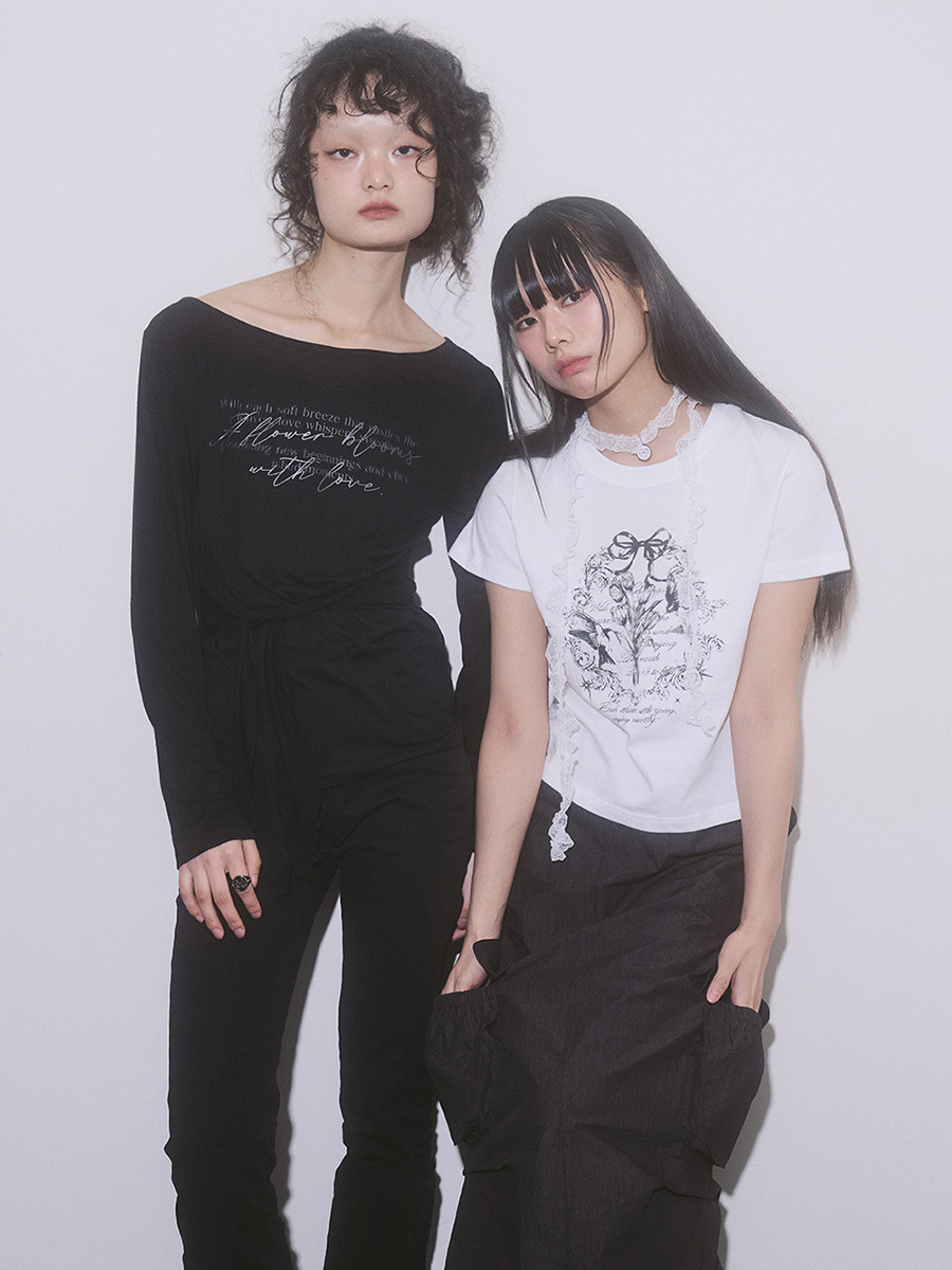 チューリップルーズセミTシャツ_ホワイト | ILLIGO | HANA(ハナ) #16