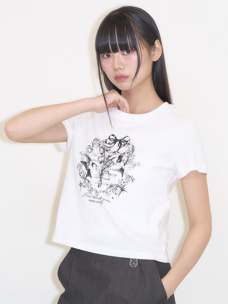 チューリップルーズセミTシャツ_ホワイト | ILLIGO | HANA(ハナ) #8