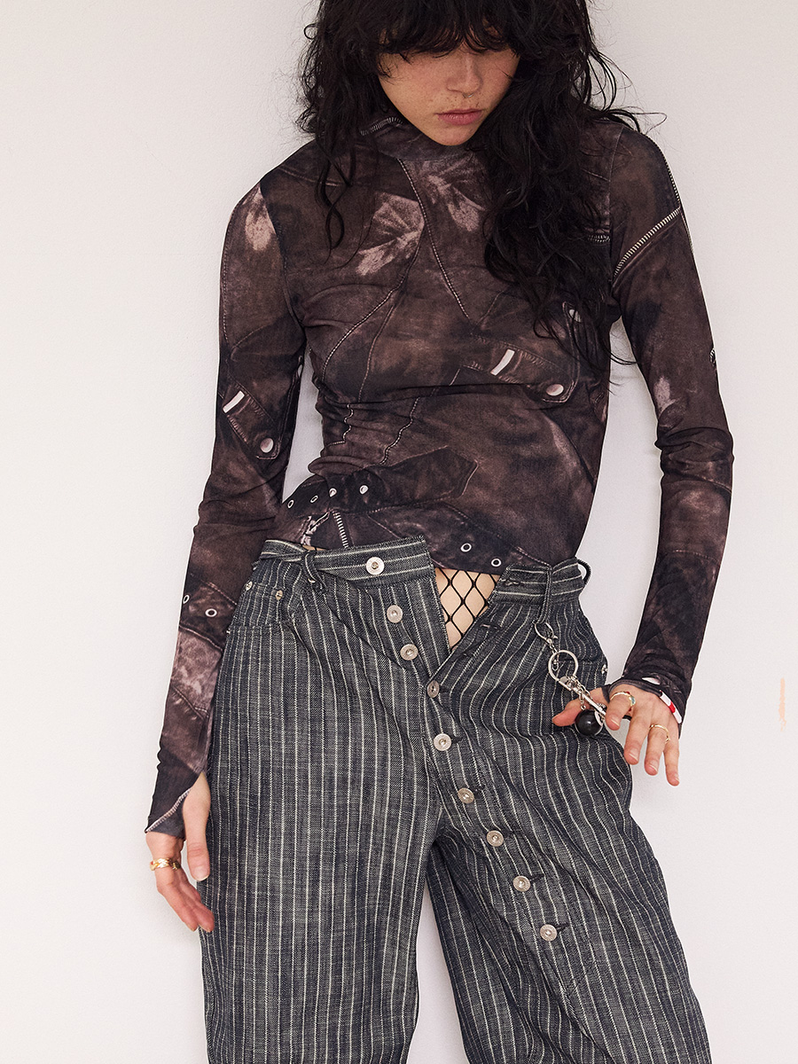 フィットジッパー  ハイネック ロングTシャツ_ブラック | XOXOGOODBOY | HANA(ハナ) #8