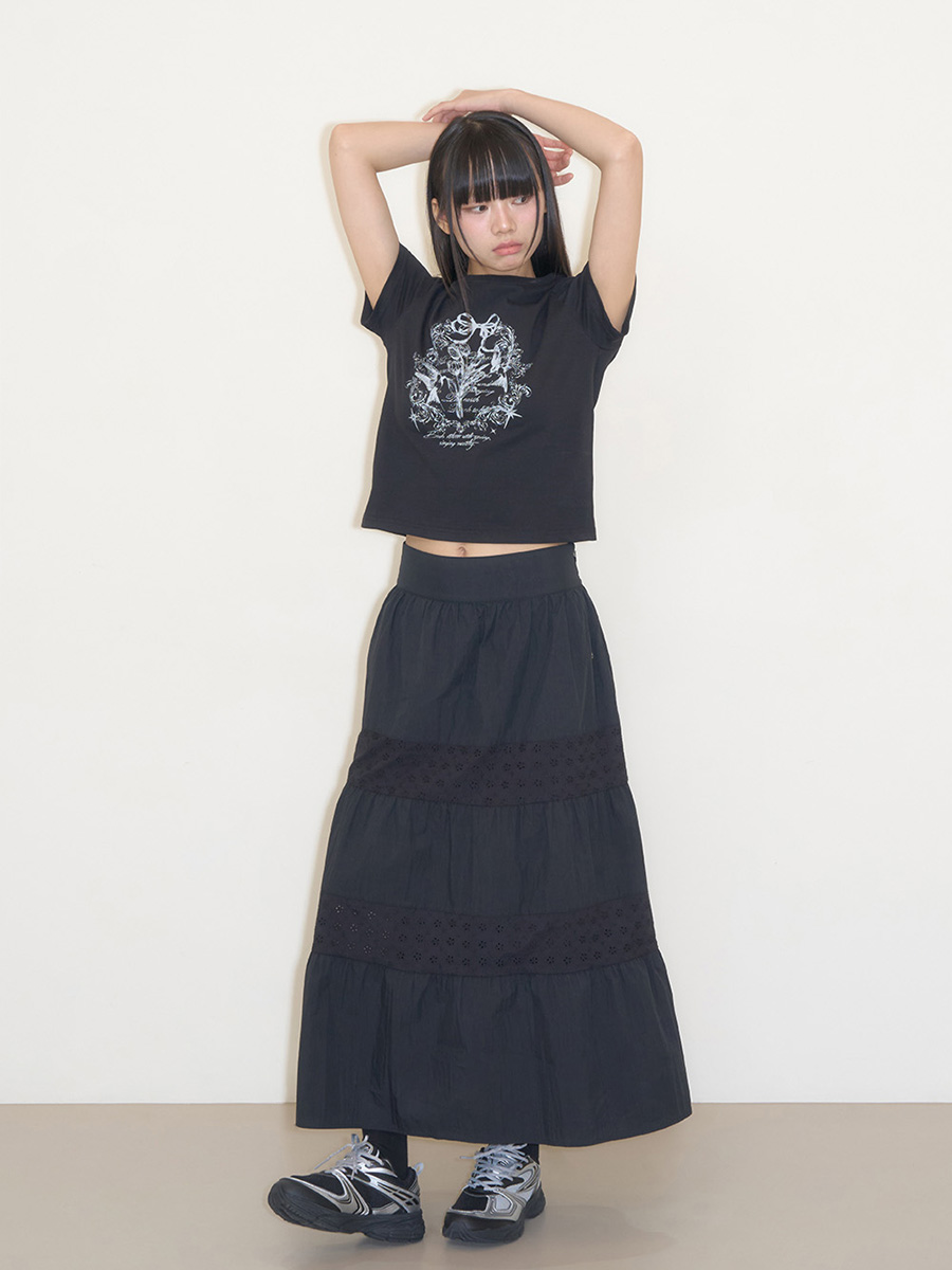 チューリップルーズセミTシャツ_ブラック | ILLIGO | HANA(ハナ) #18