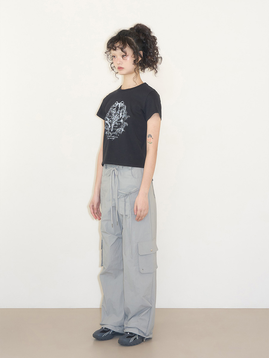 チューリップルーズセミTシャツ_ブラック | ILLIGO | HANA(ハナ) #13