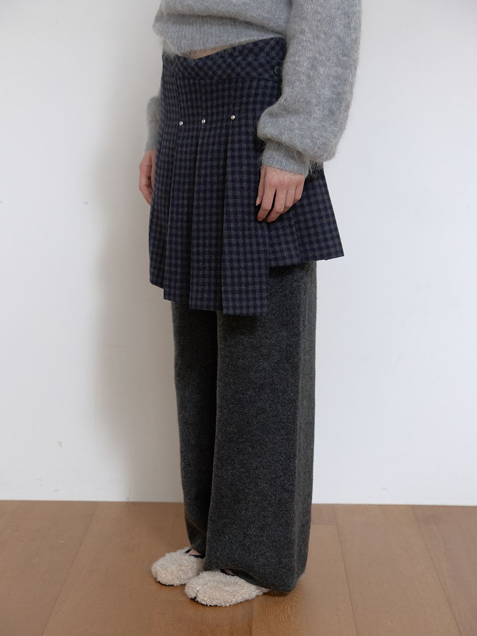 ウールリベットプリーツラップスカート（チェック） | ASURA | HANA(ハナ) #12