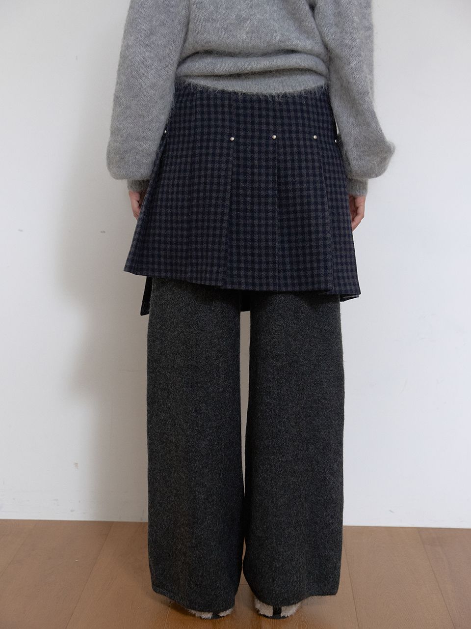 ウールリベットプリーツラップスカート（チェック） | ASURA | HANA(ハナ) #13
