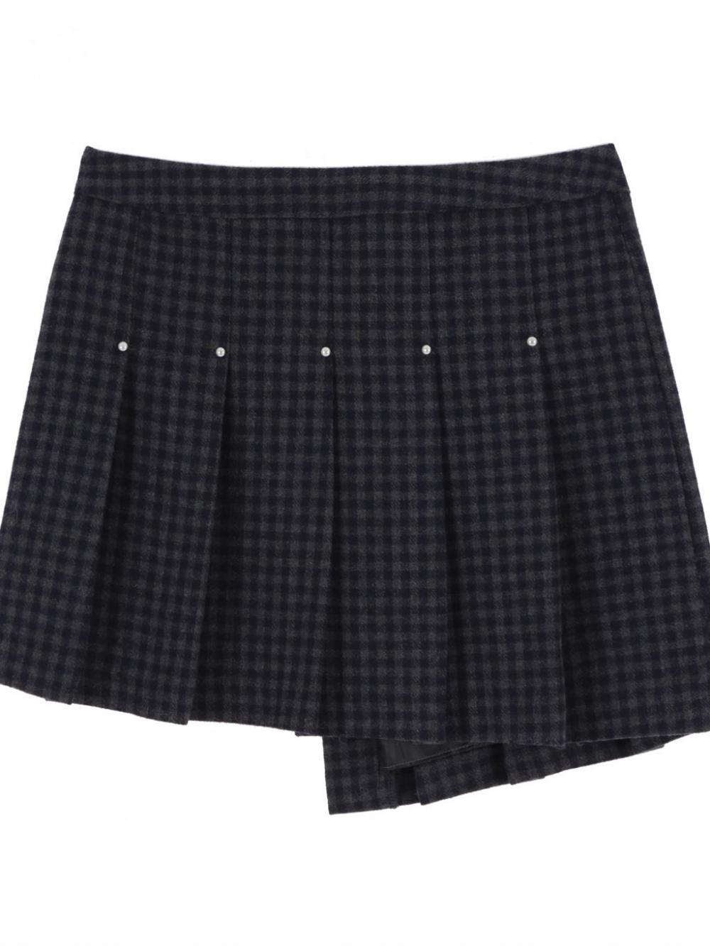 ウールリベットプリーツラップスカート（チェック） | ASURA | HANA(ハナ) #15