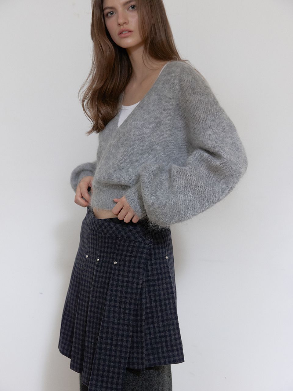 ウールリベットプリーツラップスカート（チェック） | ASURA | HANA(ハナ) #4