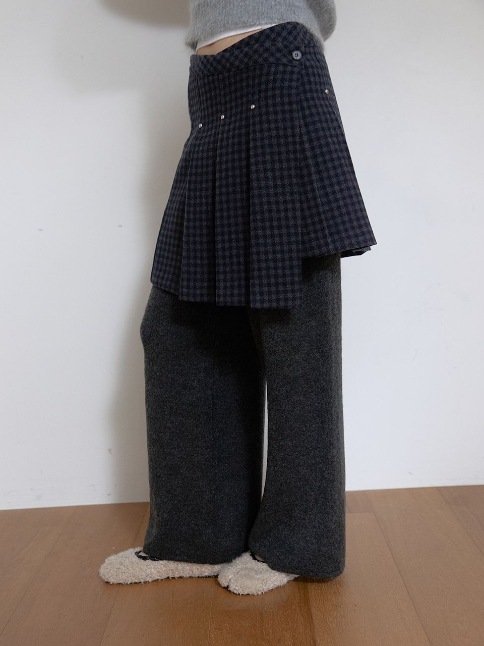 ウールリベットプリーツラップスカート（チェック） | ASURA | HANA(ハナ) #5