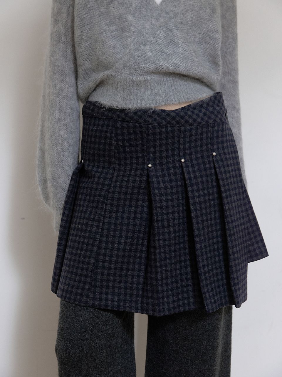 ウールリベットプリーツラップスカート（チェック） | ASURA | HANA(ハナ) #7