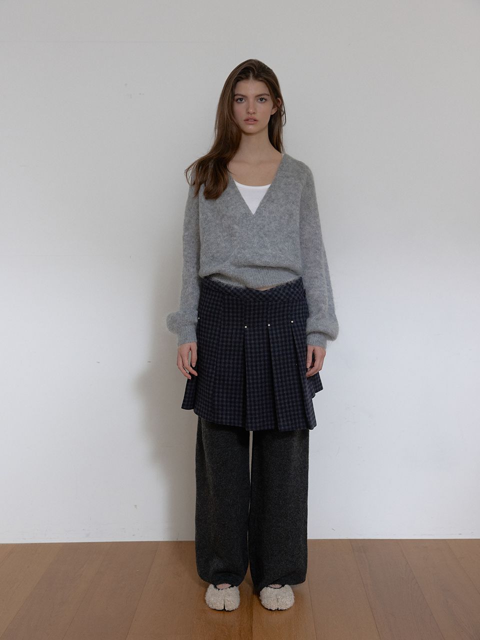ウールリベットプリーツラップスカート（チェック） | ASURA | HANA(ハナ) #8