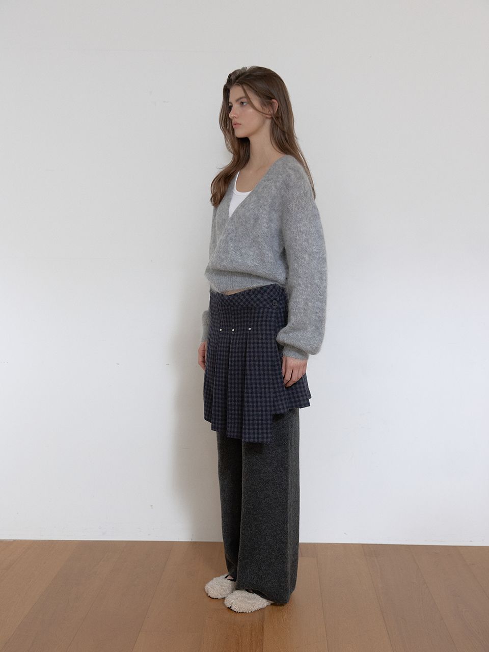 ウールリベットプリーツラップスカート（チェック） | ASURA | HANA(ハナ) #9