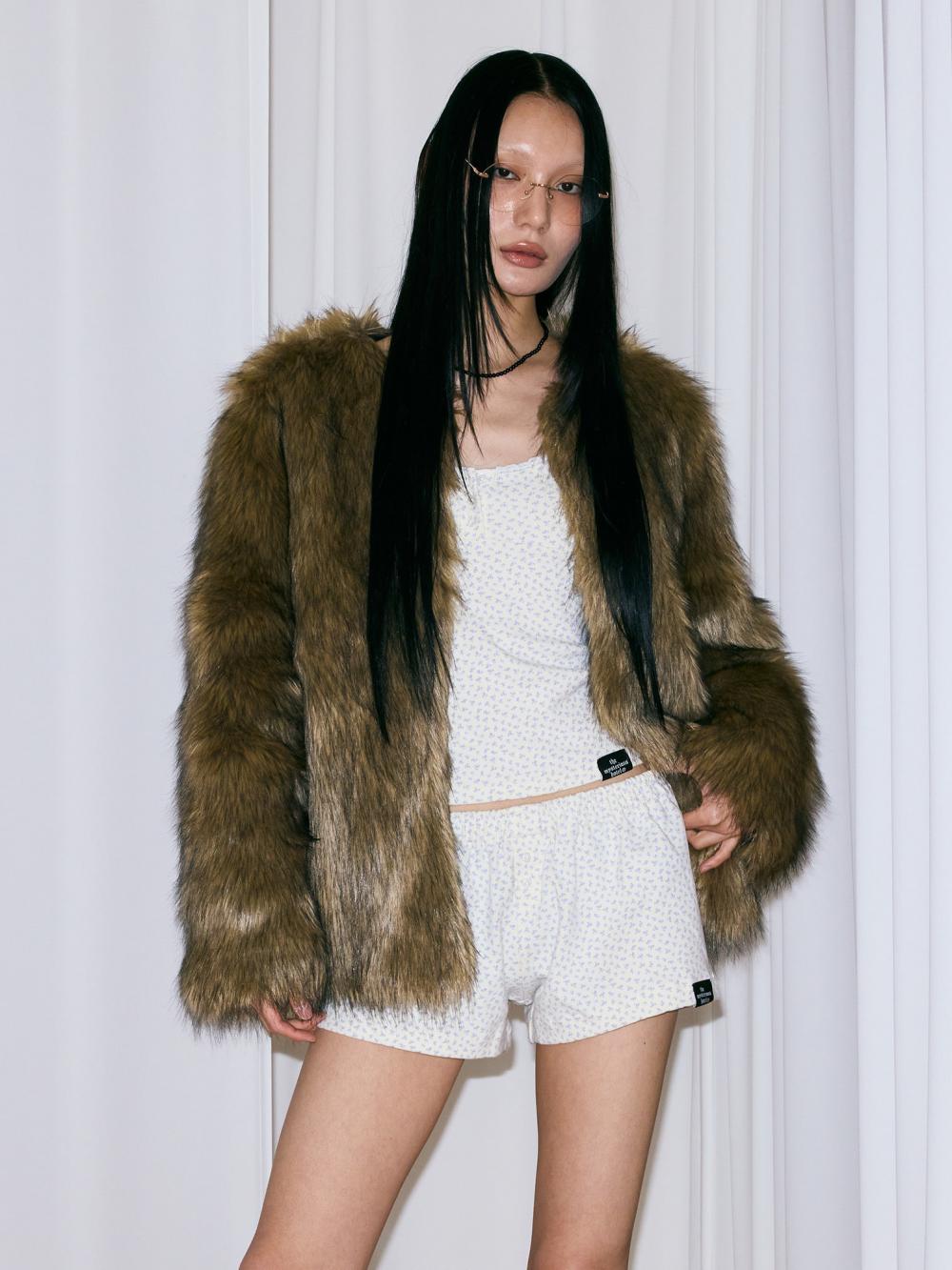 シティガール ミックスファージャケット_ブラウン | THE MYSTERIOUS HOTEL | HANA(ハナ) #5