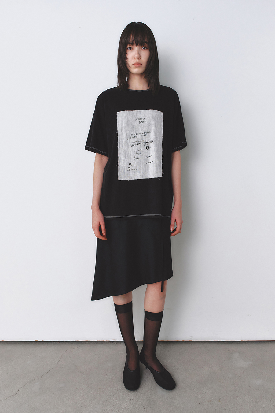 スケッチアップリケTシャツ ブラック | INSILENCE | HANA(ハナ) #2
