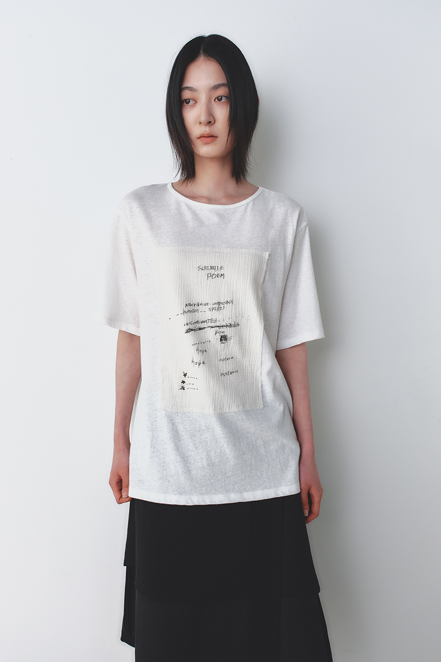 スケッチアップリケTシャツ アイボリー | INSILENCE | HANA(ハナ) #2