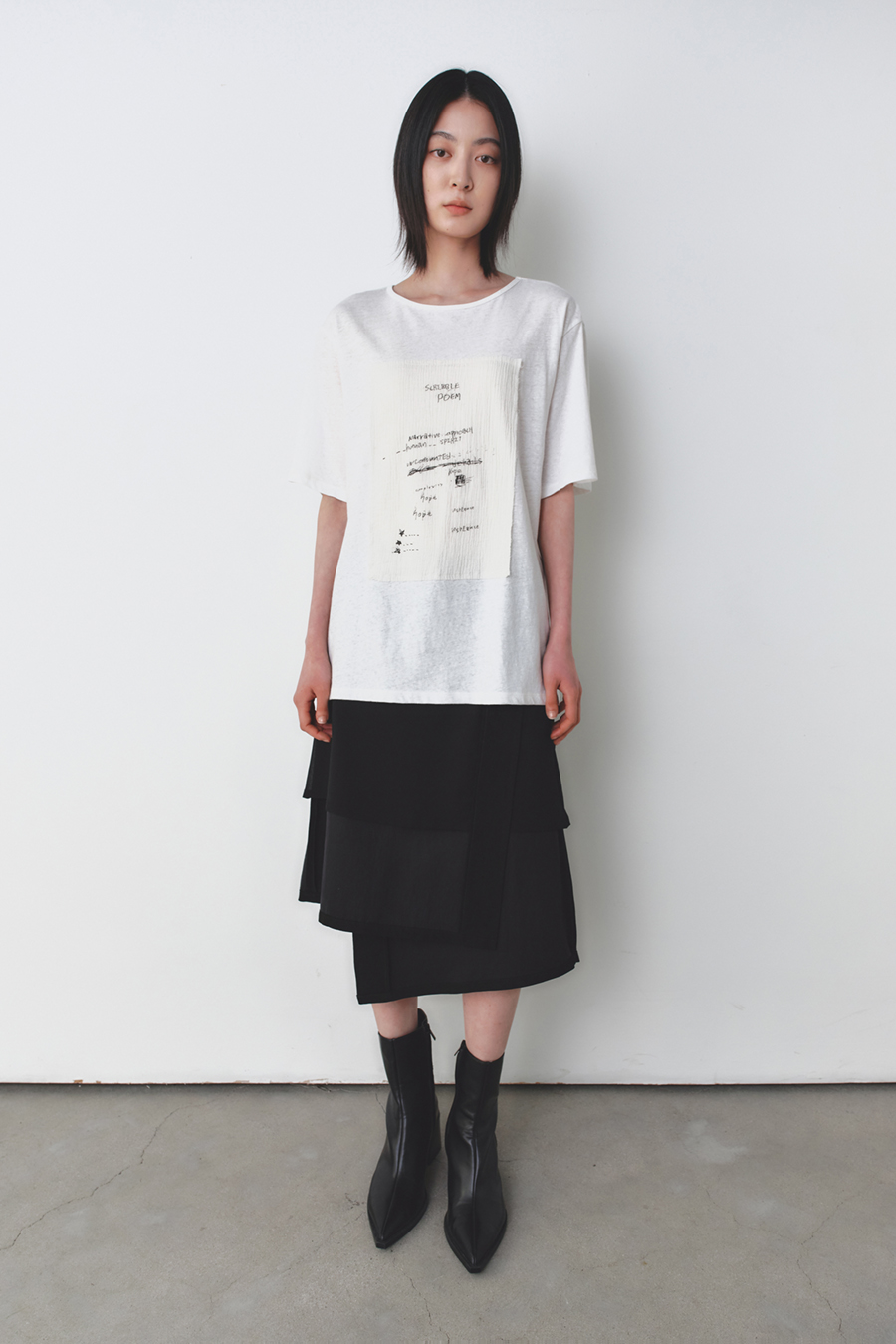 スケッチアップリケTシャツ アイボリー | INSILENCE | HANA(ハナ) #4