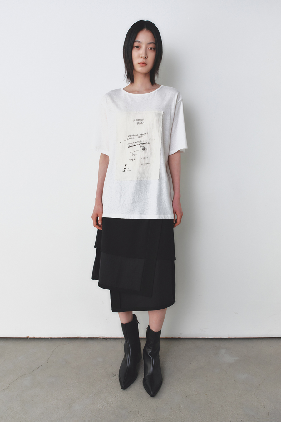 スケッチアップリケTシャツ アイボリー | INSILENCE | HANA(ハナ) #5