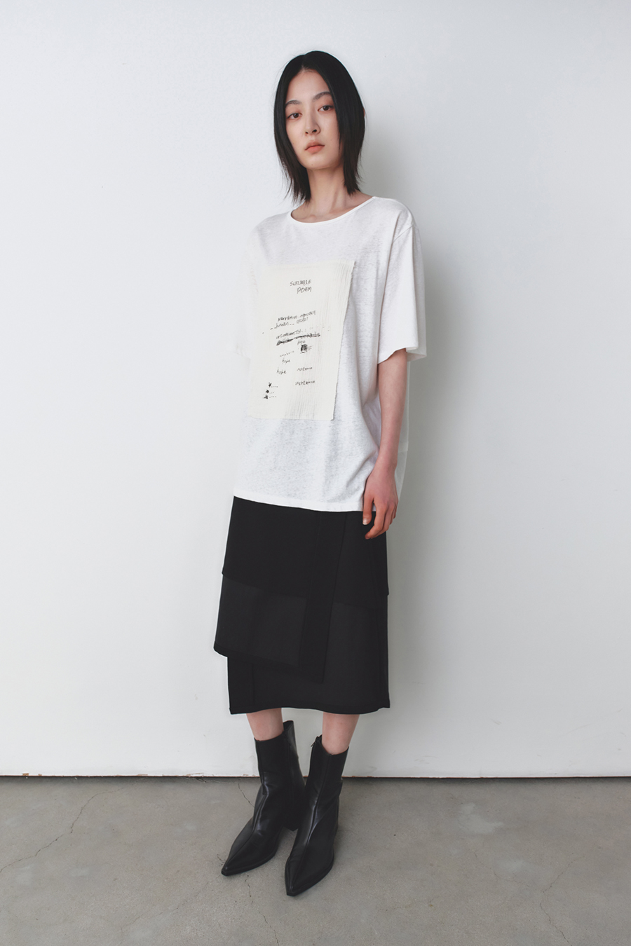 スケッチアップリケTシャツ アイボリー | INSILENCE | HANA(ハナ) #6