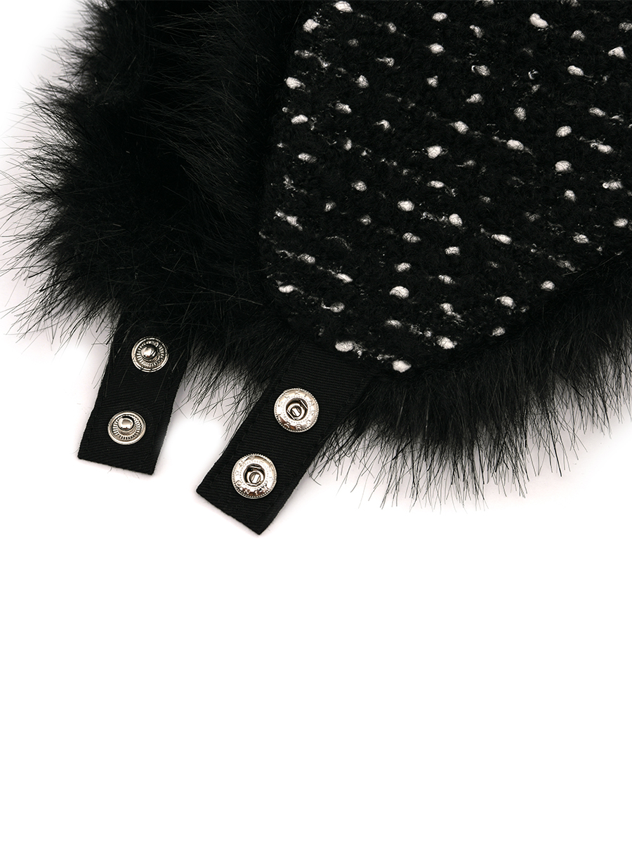 シャギーイヤーフラップキャップ（ブークレドットブラック） | POESIE DAME | HANA(ハナ) #11