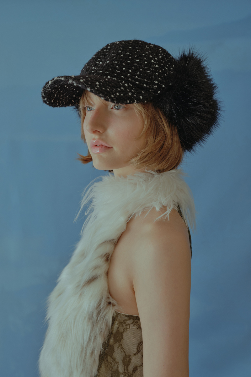 シャギーイヤーフラップキャップ（ブークレドットブラック） | POESIE DAME | HANA(ハナ) #3