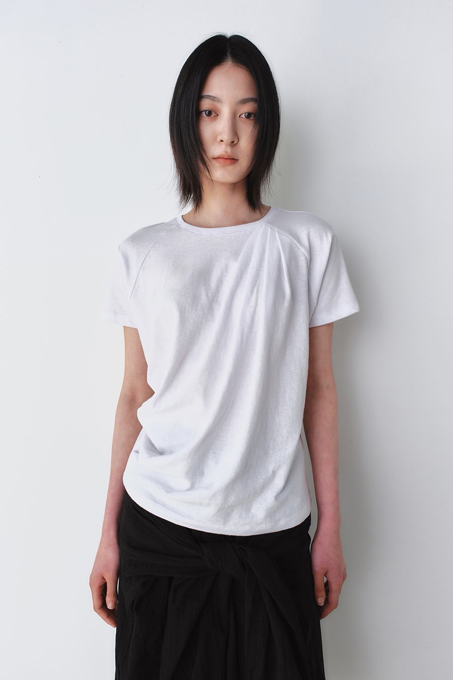 リネンコットンドレープTシャツ ホワイト | INSILENCE | HANA(ハナ) #2