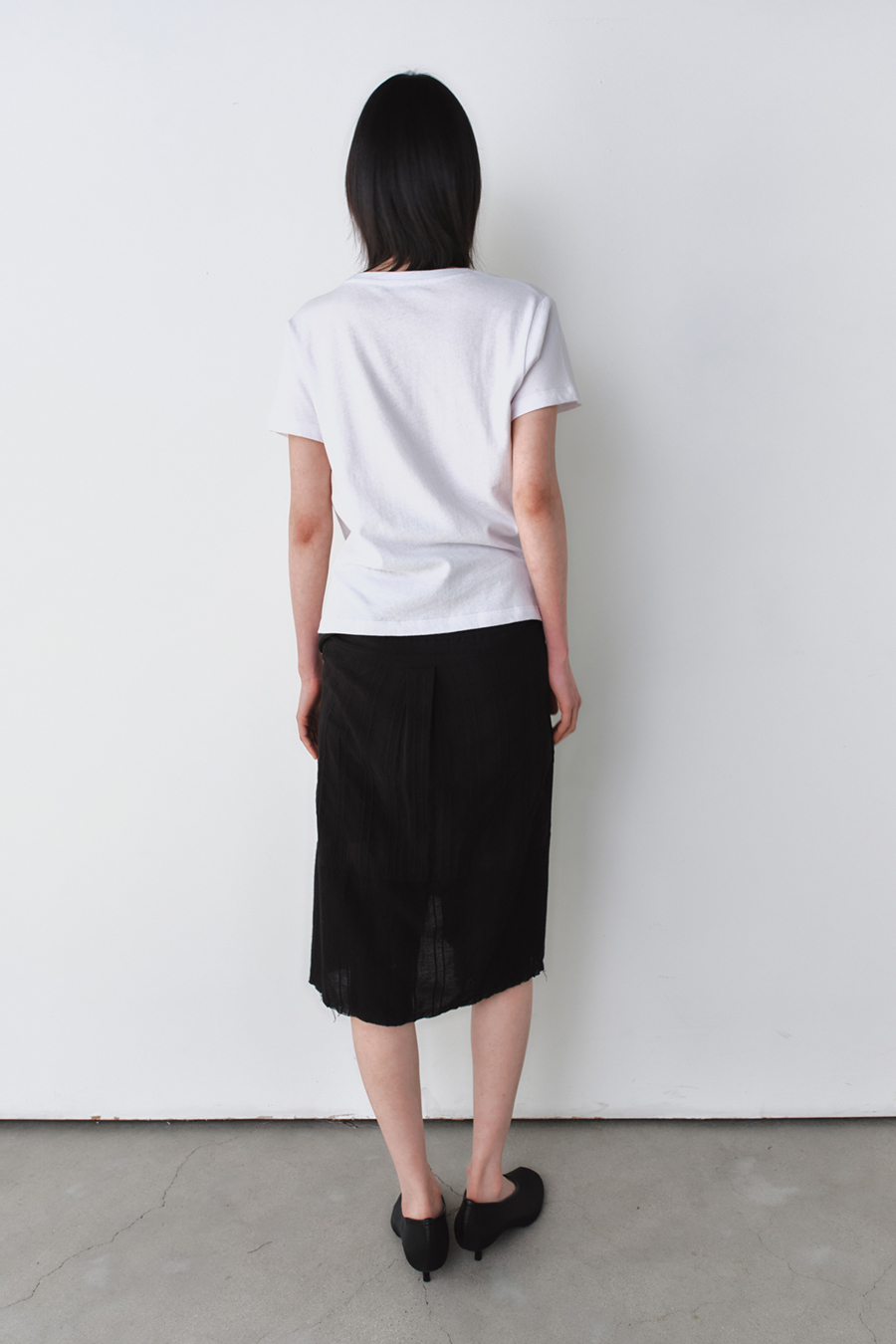 リネンコットンドレープTシャツ ホワイト | INSILENCE | HANA(ハナ) #3