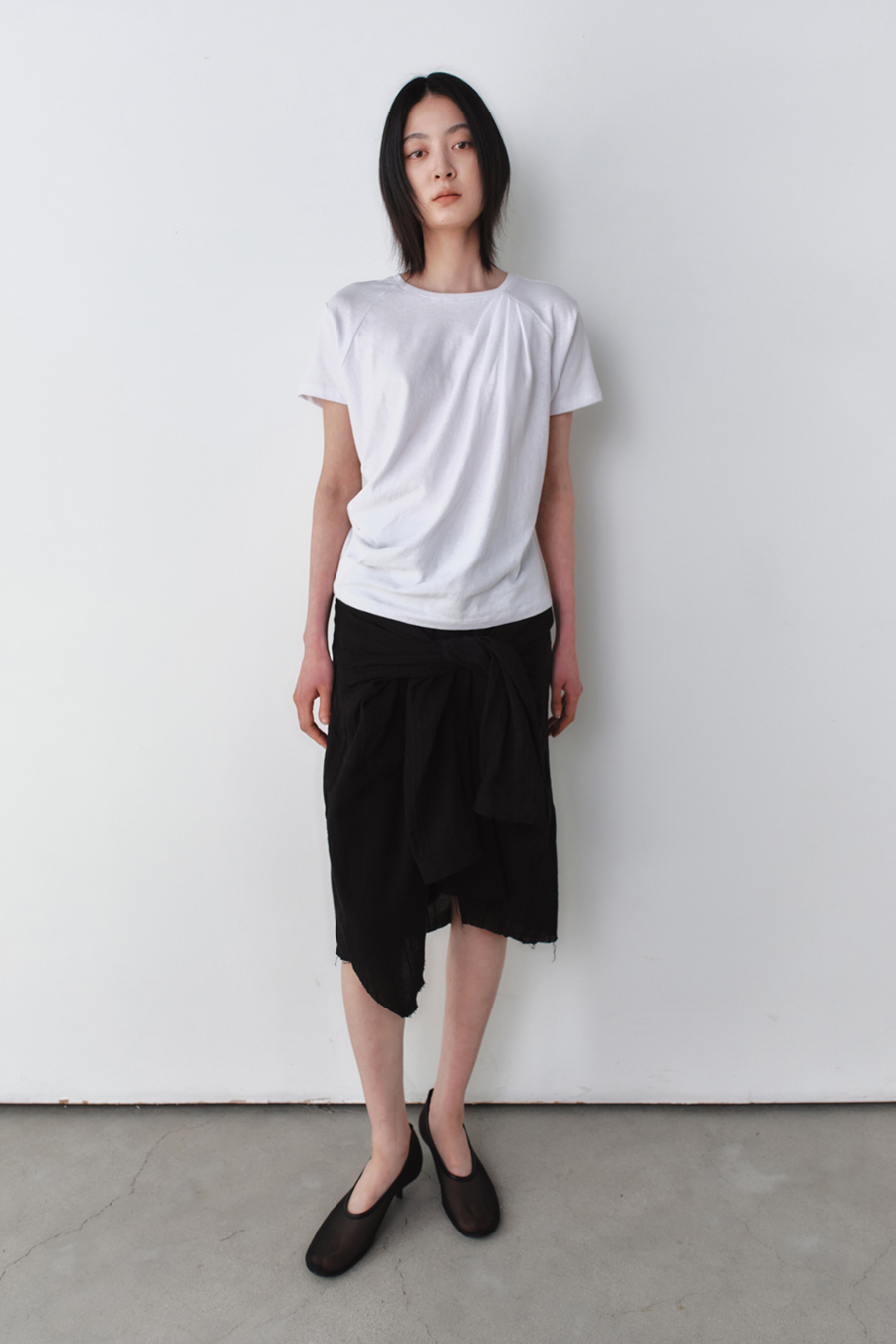 リネンコットンドレープTシャツ ホワイト | INSILENCE | HANA(ハナ) #6