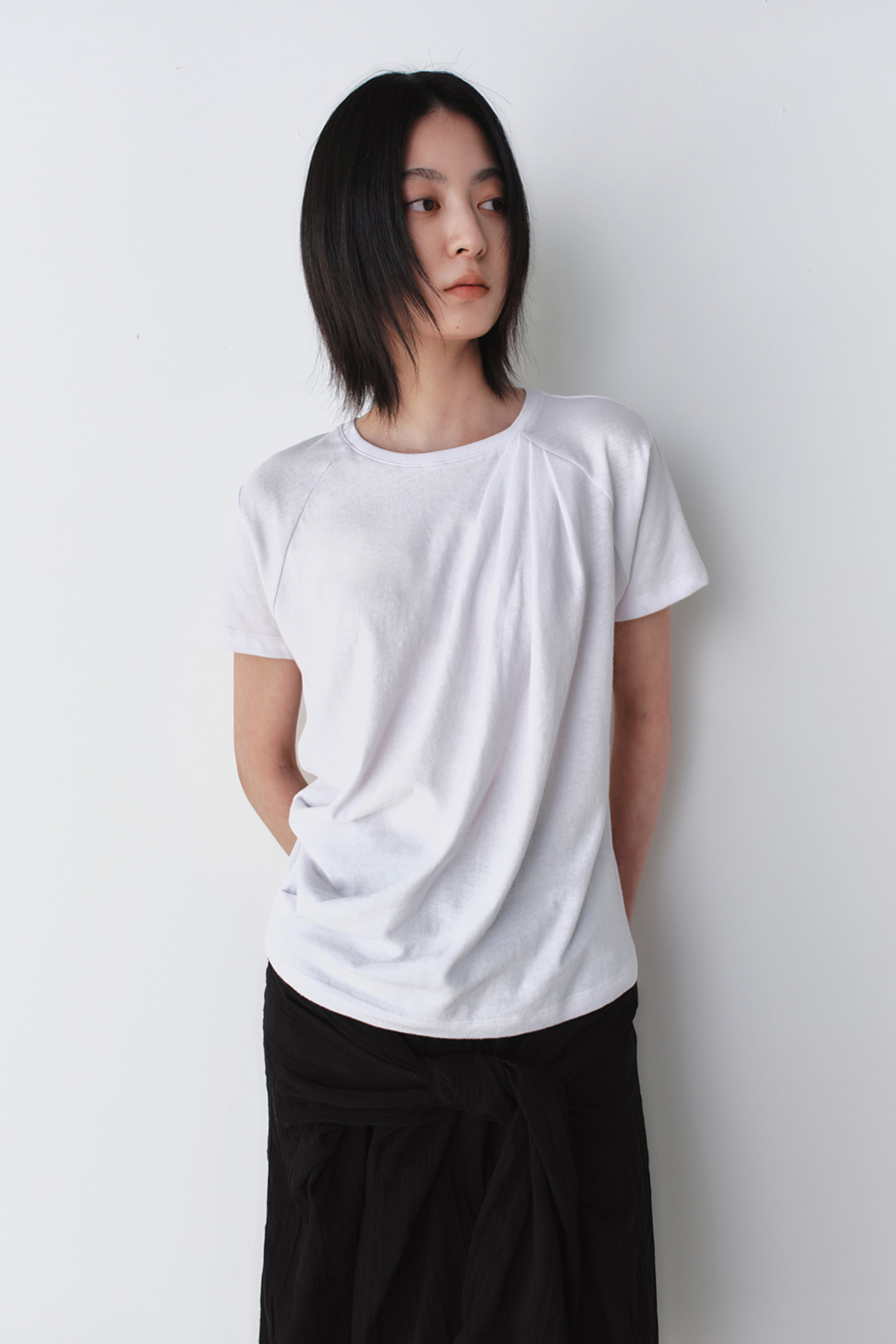 リネンコットンドレープTシャツ ホワイト | INSILENCE | HANA(ハナ) #5